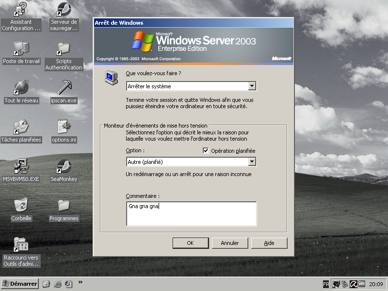Fermeture de Windows